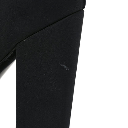 Chanel Satin Camelia Block Heels Pumps 41 Black 9 of 9