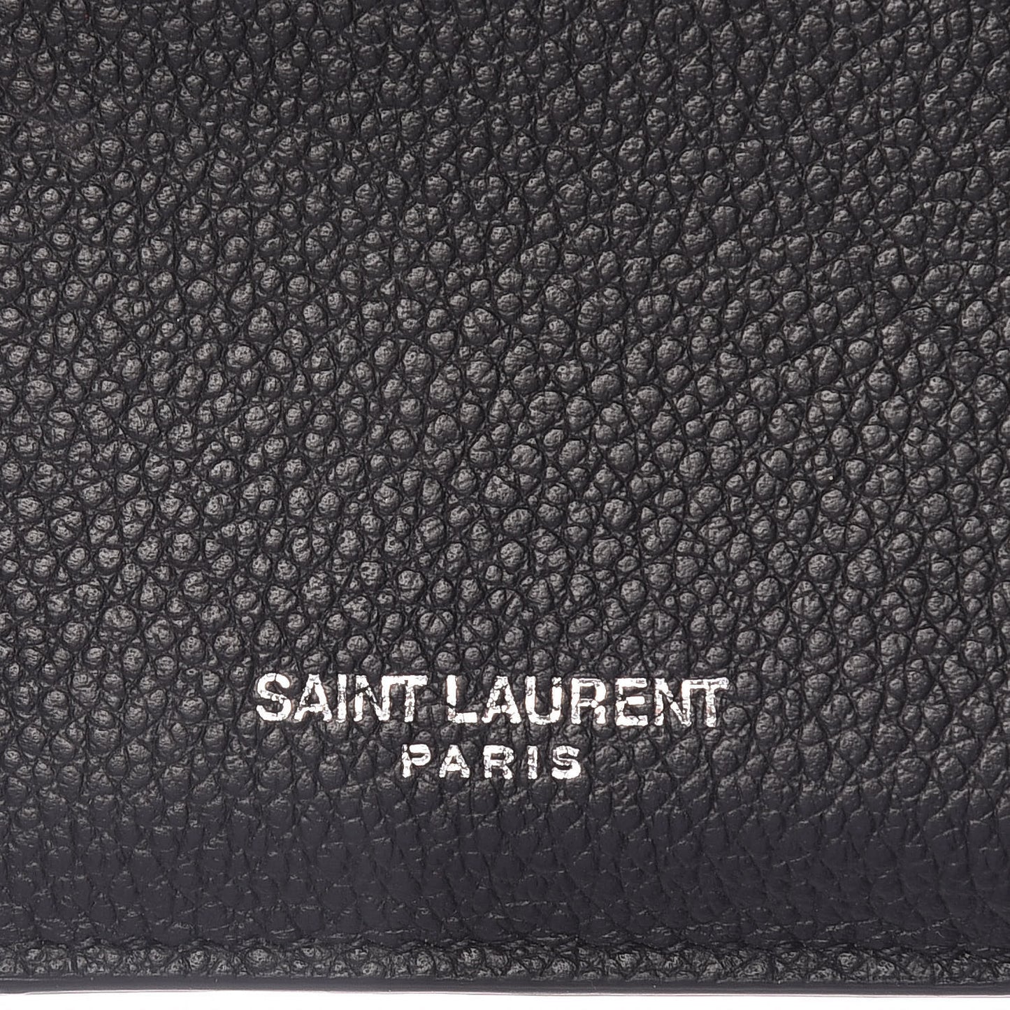 Grained Calfskin 5 Fragments Zip Pouch Card Holder Black
