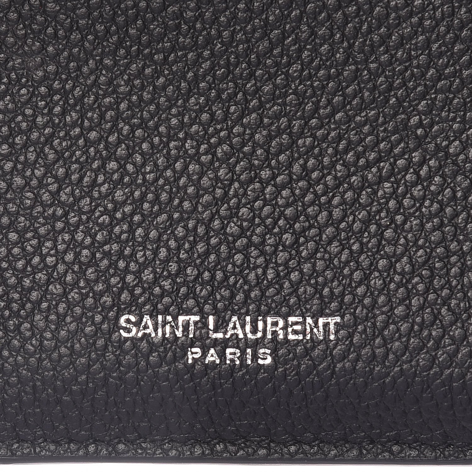 Saint Laurent Grained Calfskin 5 Fragments Zip Pouch Card Holder Black 6 of 8