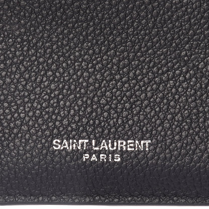 Saint Laurent Grained Calfskin 5 Fragments Zip Pouch Card Holder Black 6 of 8
