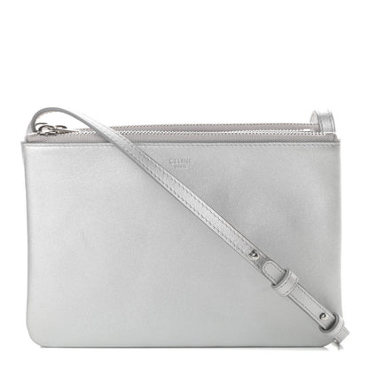 Celine Metallic Lambskin Small Trio Crossbody Bag Silver 1 of 15
