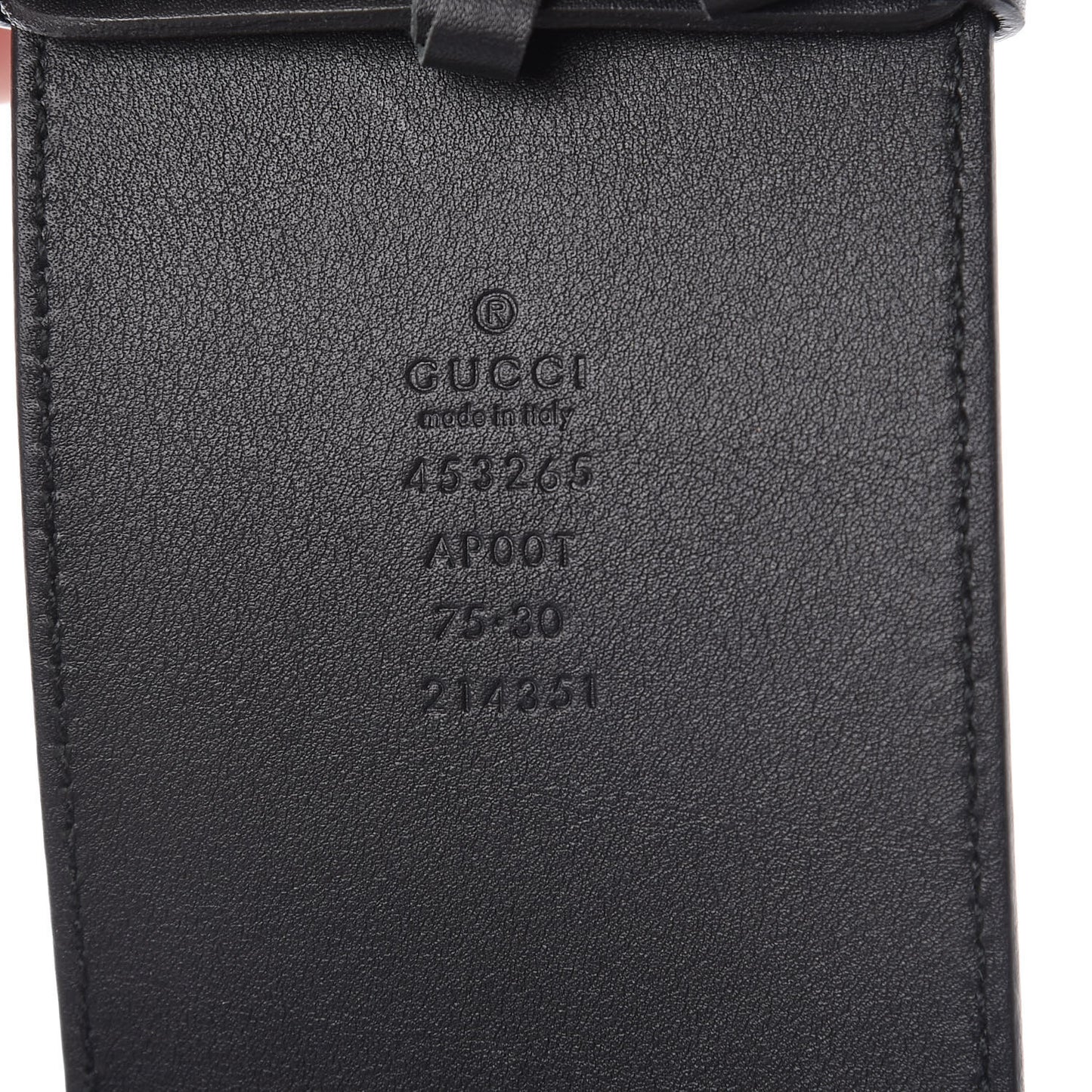 Calfskin Double G Wide Belt 75 30 Black
