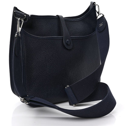 Hermes Taurillon Clemence Evelyne III PM Bleu Nuit 3 of 8
