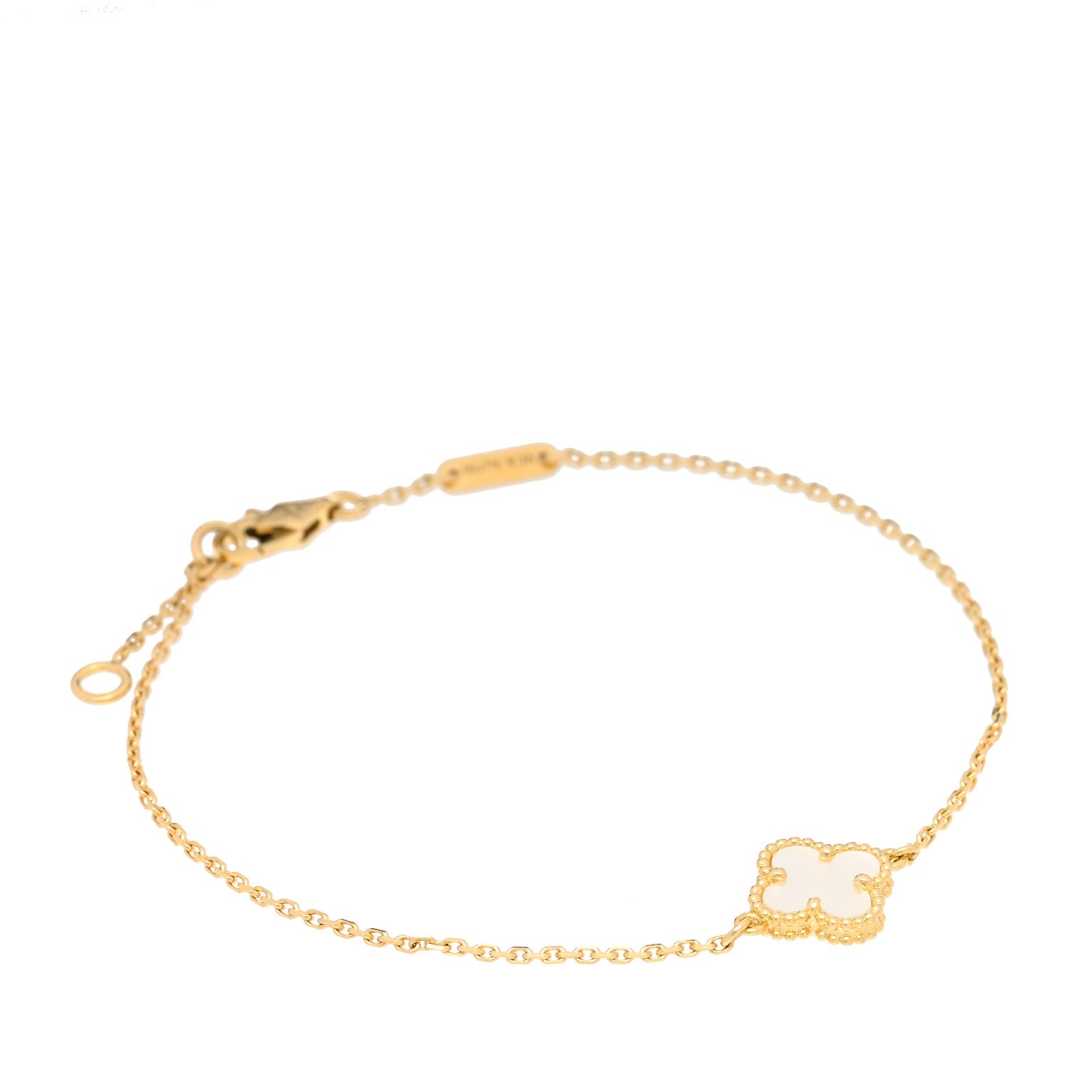 Van Cleef & Arpels 18K Yellow Gold Mother of Pearl Sweet Alhambra Bracelet 1 of 5