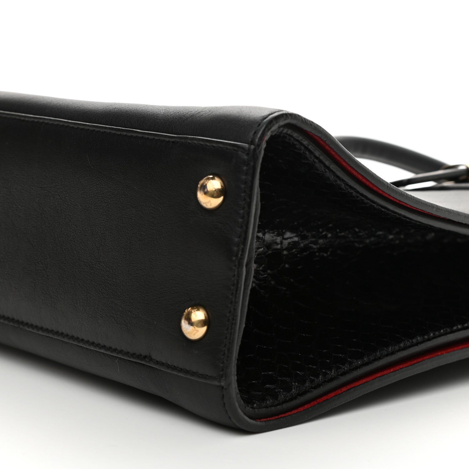 Salvatore Ferragamo Calfskin Python Whitney Tote Black 10 of 11