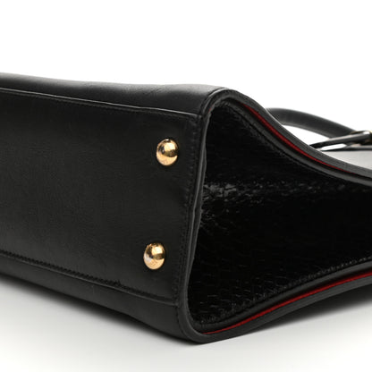 Salvatore Ferragamo Calfskin Python Whitney Tote Black 10 of 11