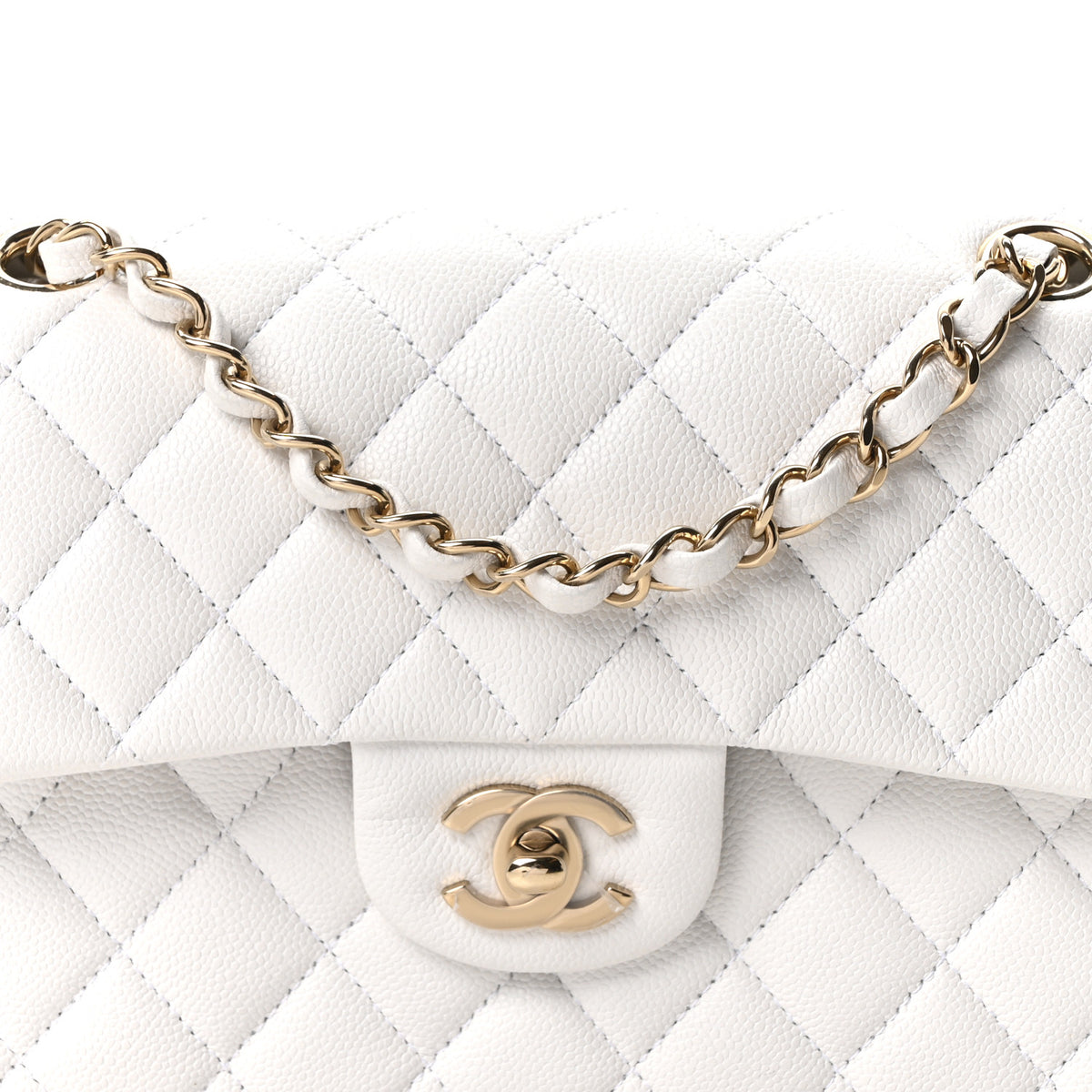Chanel Caviar Quilted Small Double Flap White 8 of 10
