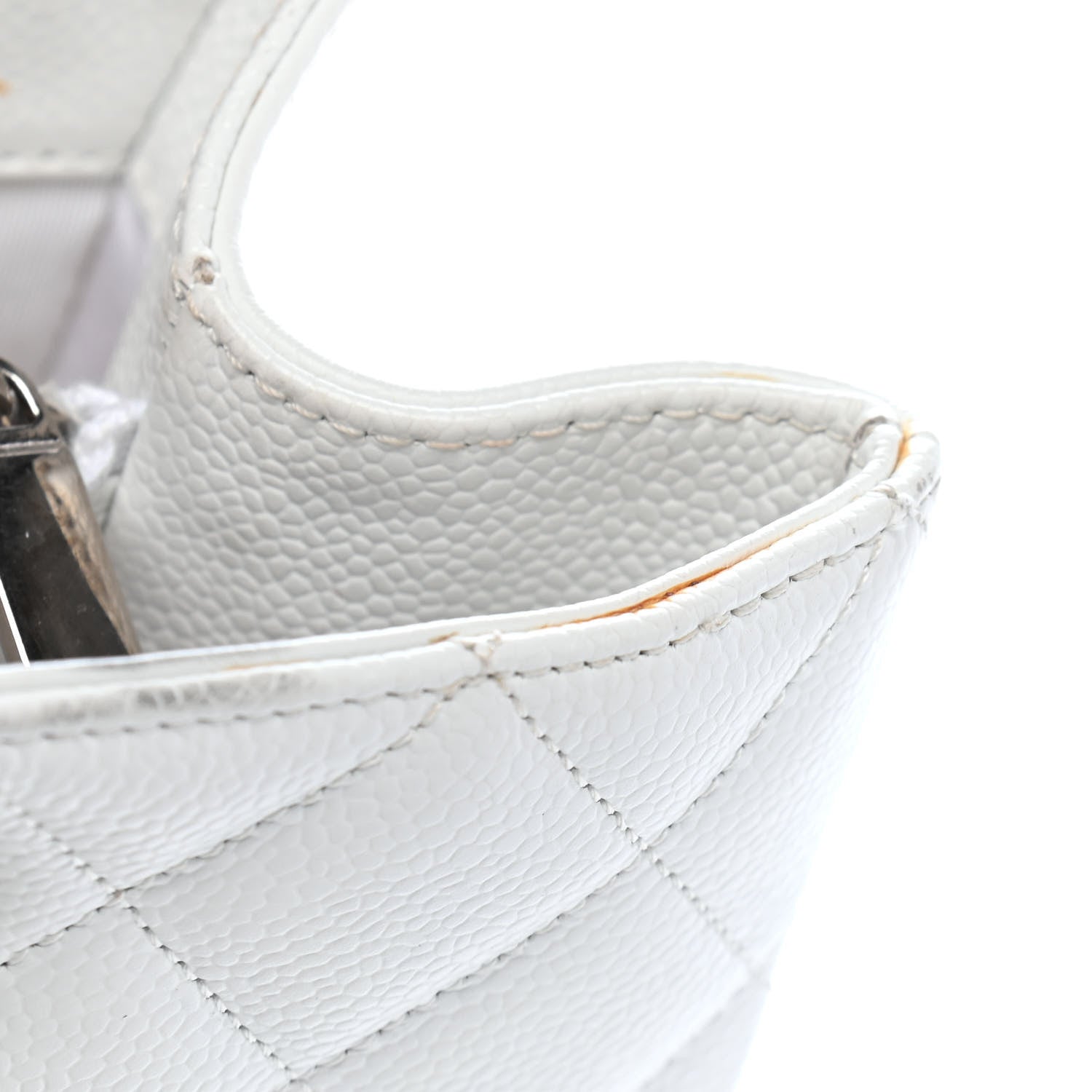 Chanel Caviar Quilted Grand Shopping Tote GST White 11 of 14