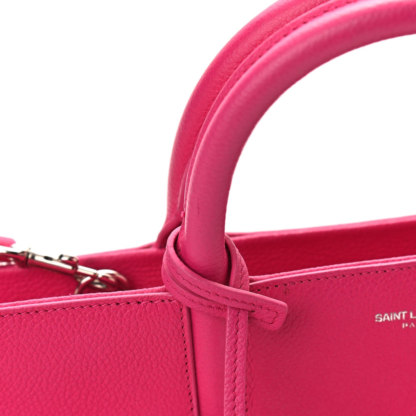 Grained Calfskin Small Cabas Rive Gauche Bubblegum