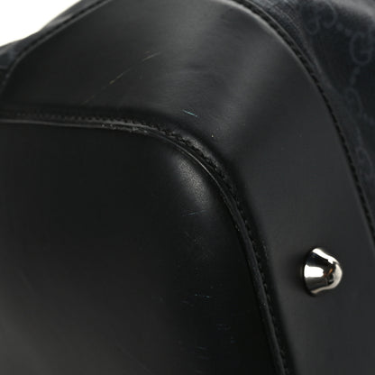 Gucci Soft GG Supreme Monogram Appia Calfskin Web Large Carry On Duffle Bag Black Grey 10 of 11