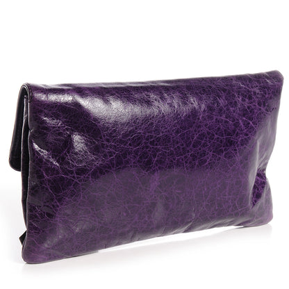 Balenciaga Chevre Giant 21 Silver Hardware Envelope Clutch Violet 3 of 11