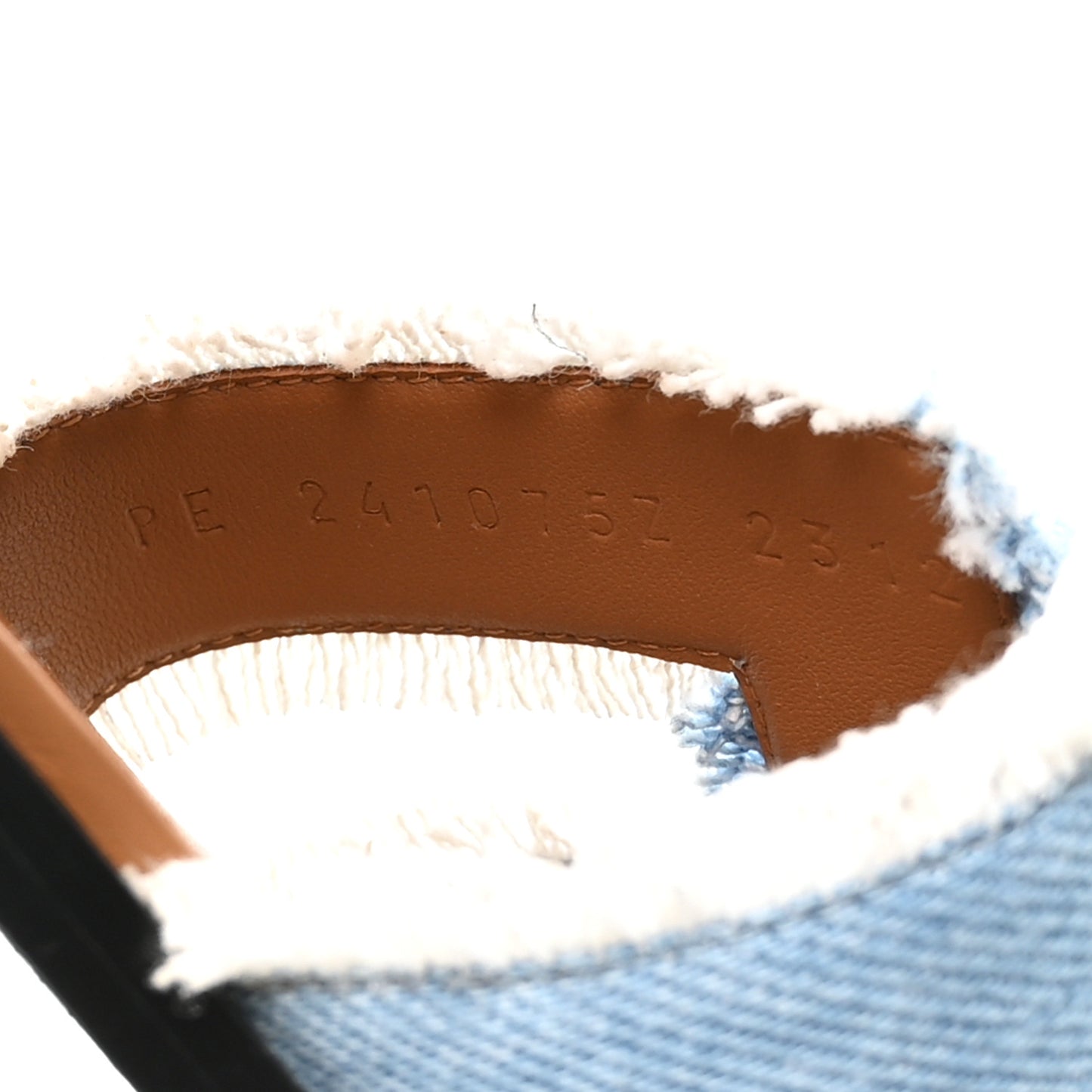 Denim Fringe Santorini Sandals 36 Bleu Clair Naturel