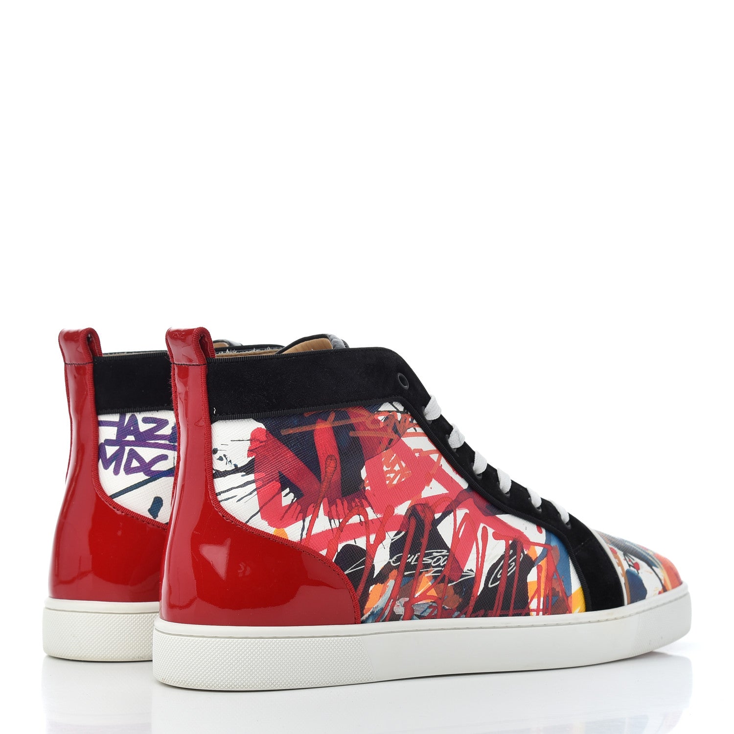 Christian Louboutin Patent Veau Velours Mens Louis Spikes Orlato T End Flat Sneakers 43.5 Multicolor 4 of 15