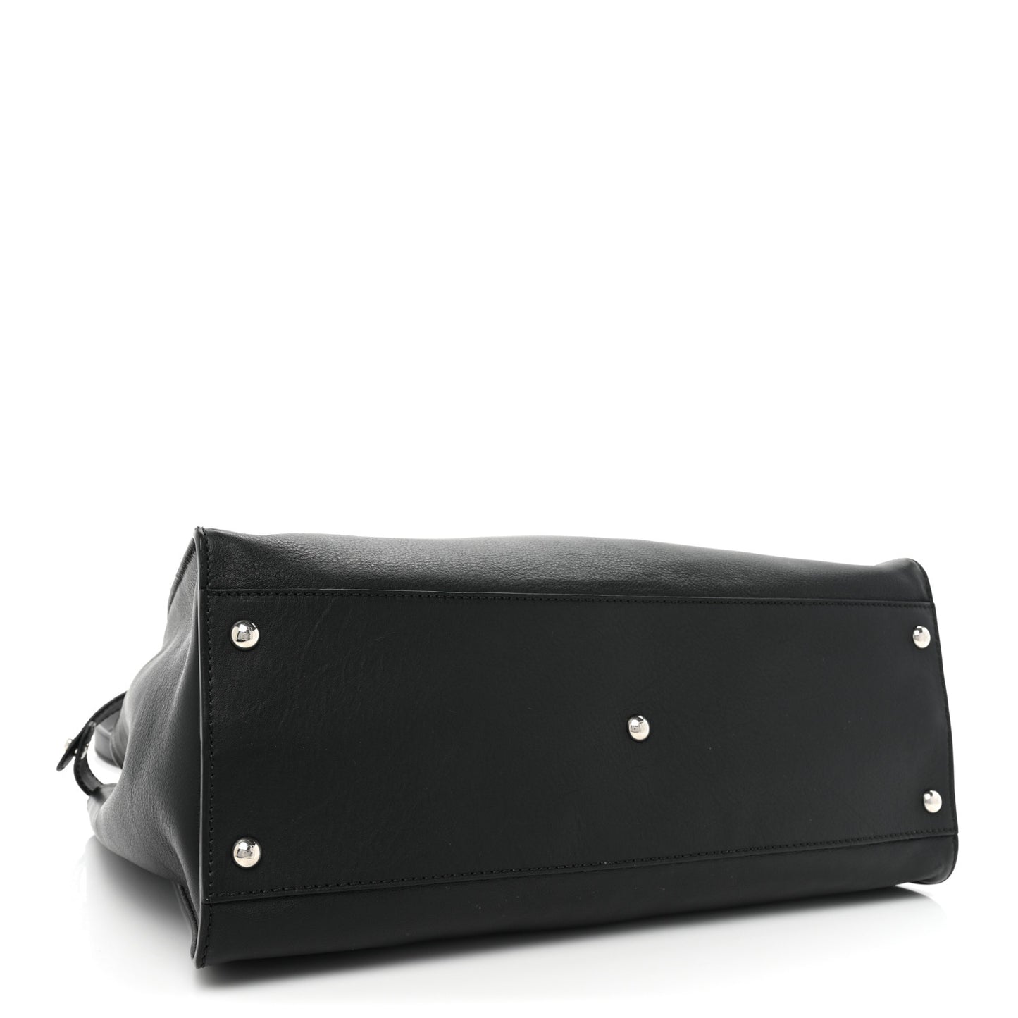 Vitello Dolce Marmol Patent Crocodile Trapuntata Large Peekaboo Iconic Satchel Black Fumo