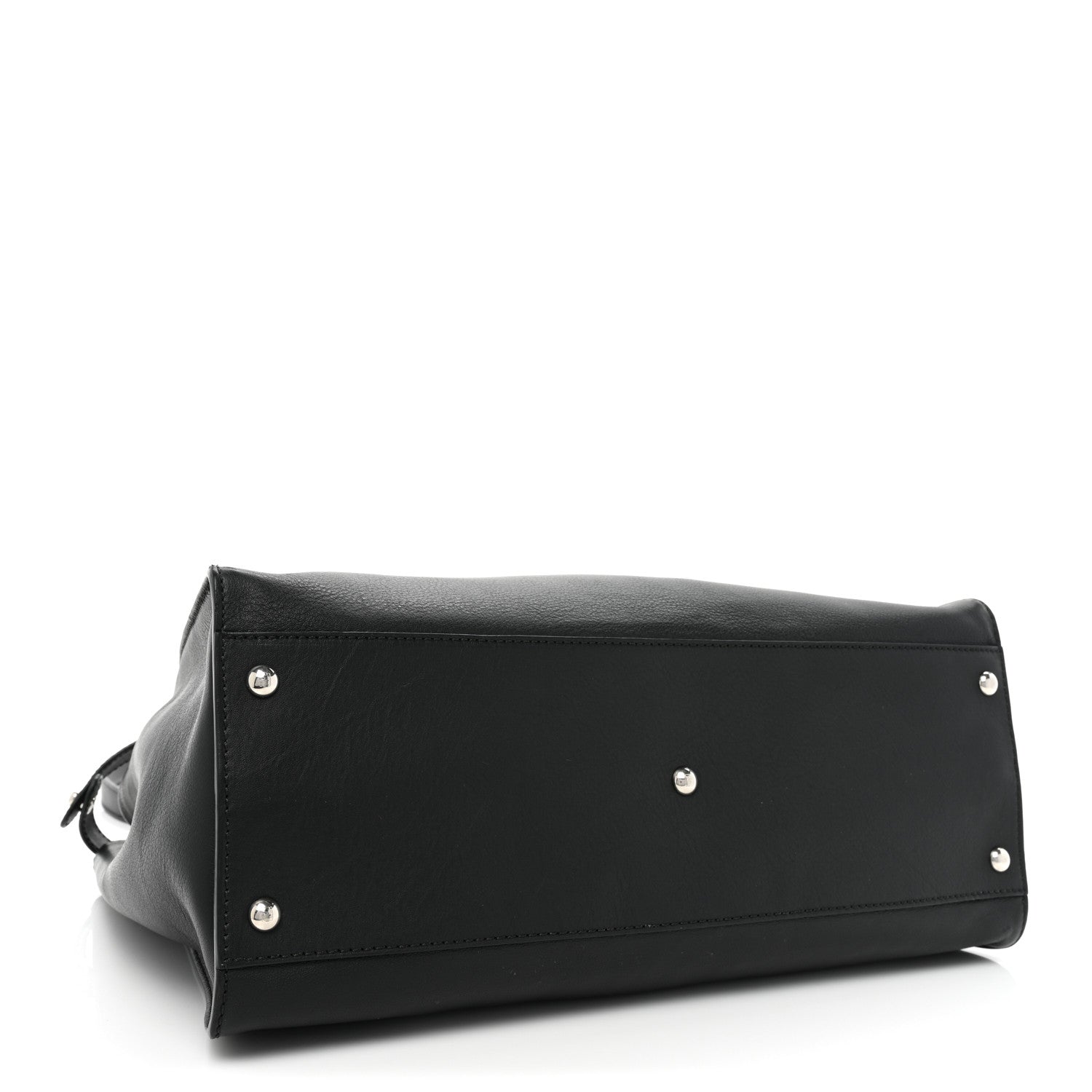 Fendi Vitello Dolce Marmol Patent Crocodile Trapuntata Large Peekaboo Iconic Satchel Black Fumo 4 of 15