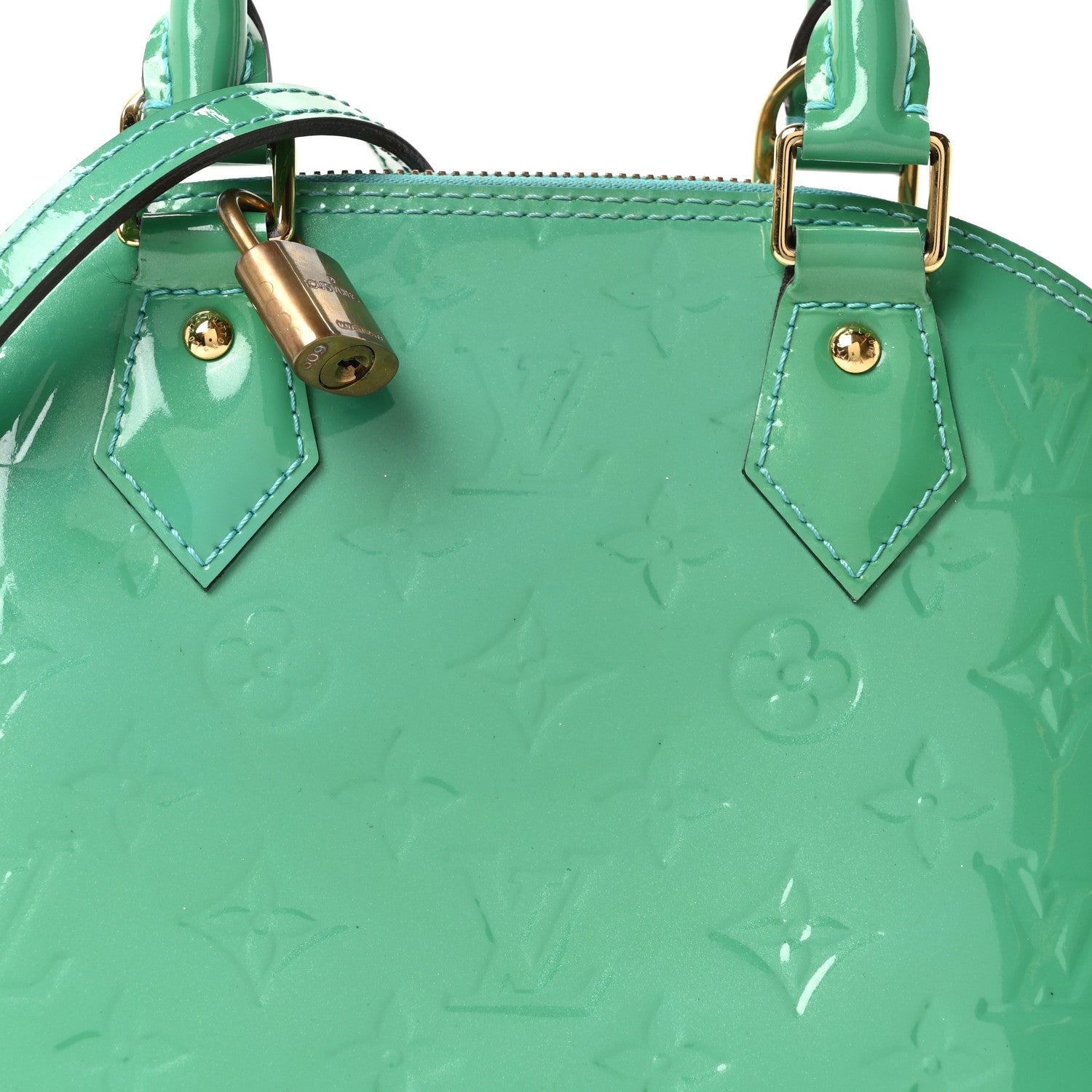Louis Vuitton Vernis Alma BB Blue Lagon 7 of 9