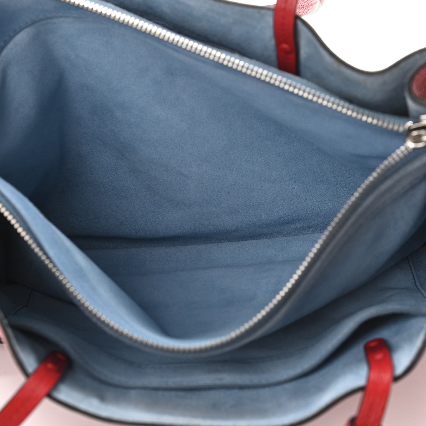 Glace Calfskin Etiquette Shopping Bag Rosso Astrale