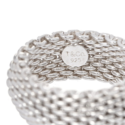 Tiffany Sterling Silver Somerset Mesh Ring 57 8 4 of 4