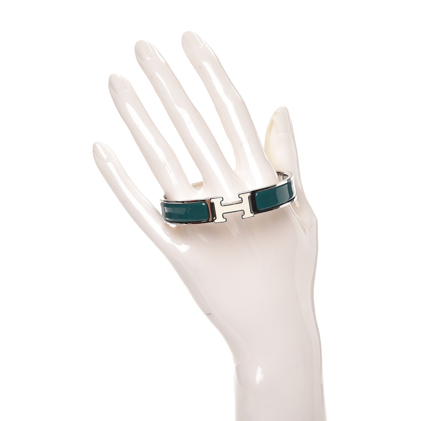 Enamel Narrow Clic Clac H Bracelet PM Veronese White