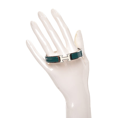Hermes Enamel Narrow Clic Clac H Bracelet PM Veronese White 2 of 4