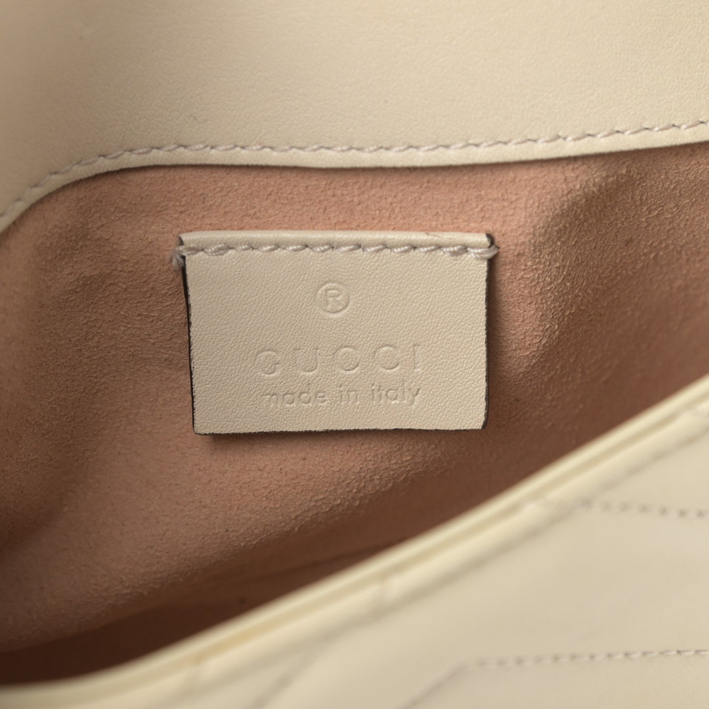Calfskin Matelasse Super Mini GG Marmont Shoulder Bag White