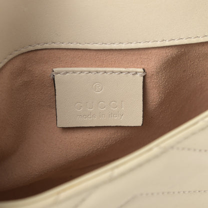 Gucci Calfskin Matelasse Super Mini GG Marmont Shoulder Bag White 6 of 11