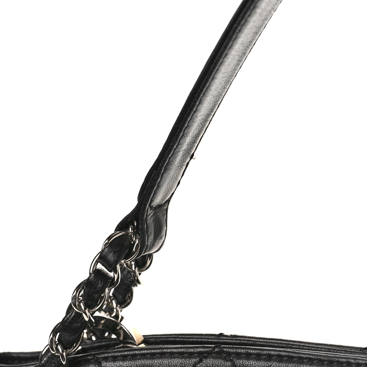 Lambskin Stitched Medium Ultimate Soft Tote Black