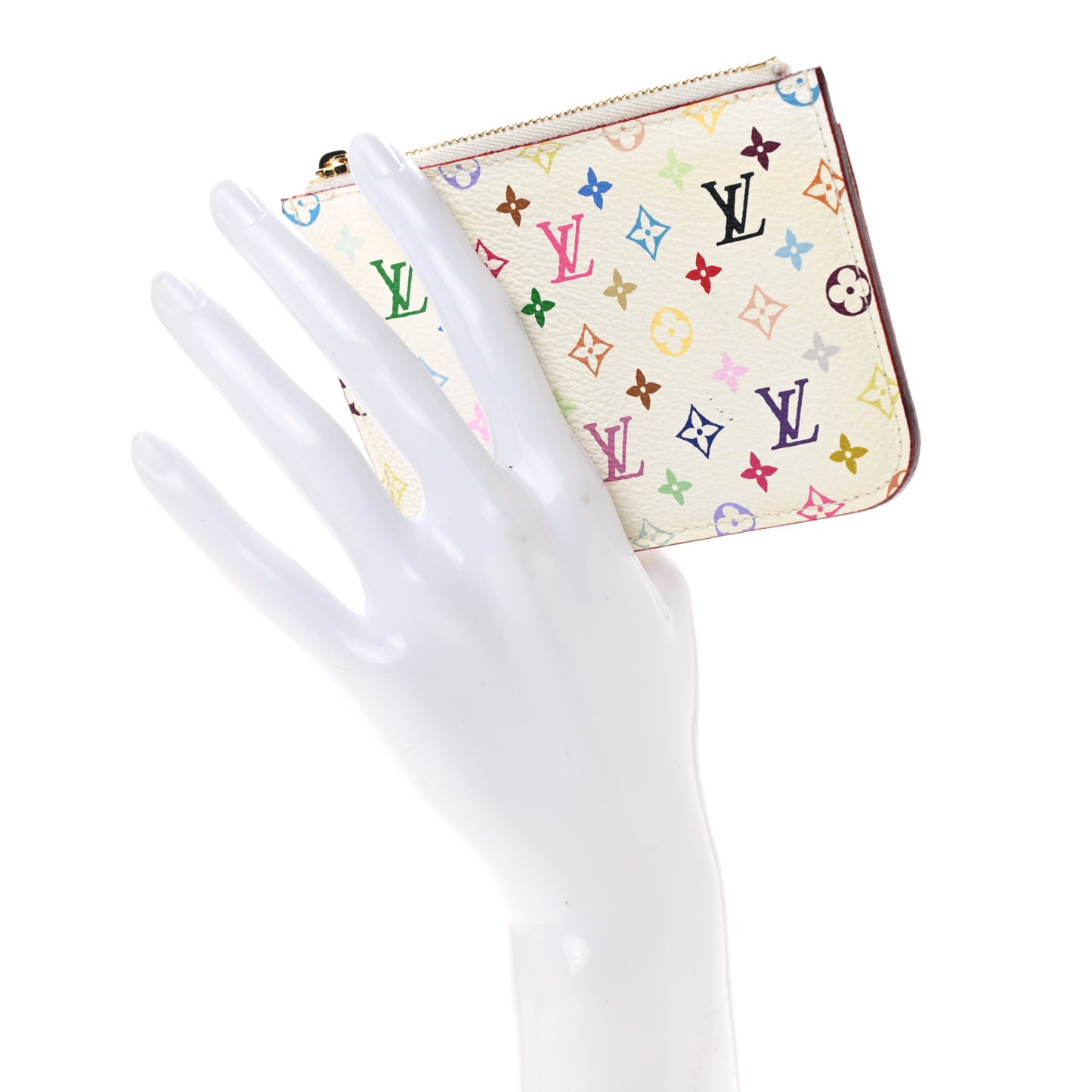 Monogram Multicolor Key Pouch White Litchi