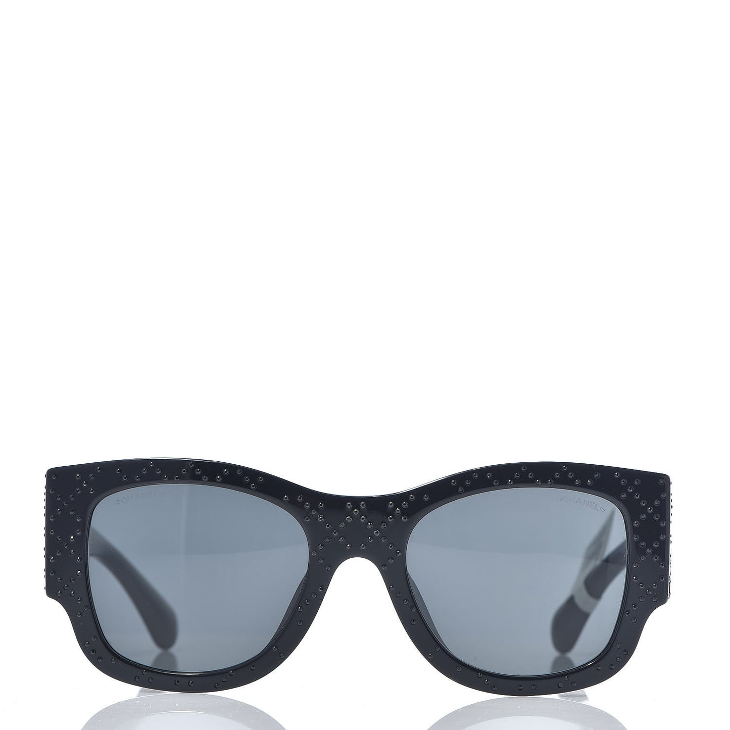 Acetate Strass Rectangle Sunglasses 5421B Black