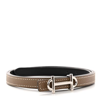 Hermes Swift Epsom 13mm Gamma Belt 85 34 Black Etoupe 1 of 6