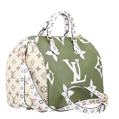 Louis Vuitton Monogram Giant Speedy Bandouliere 30 Kaki Beige 2 of 8