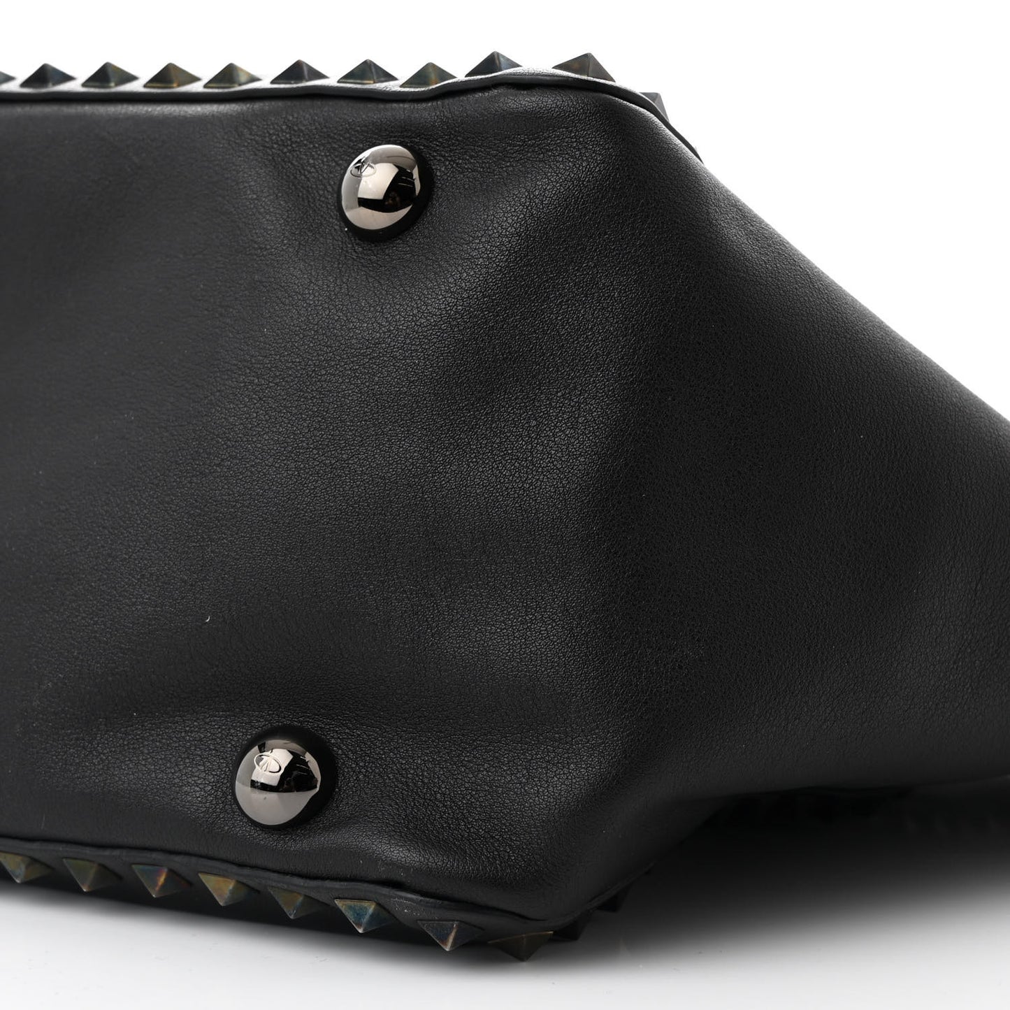 Vitello Medium Rockstud Tote Black