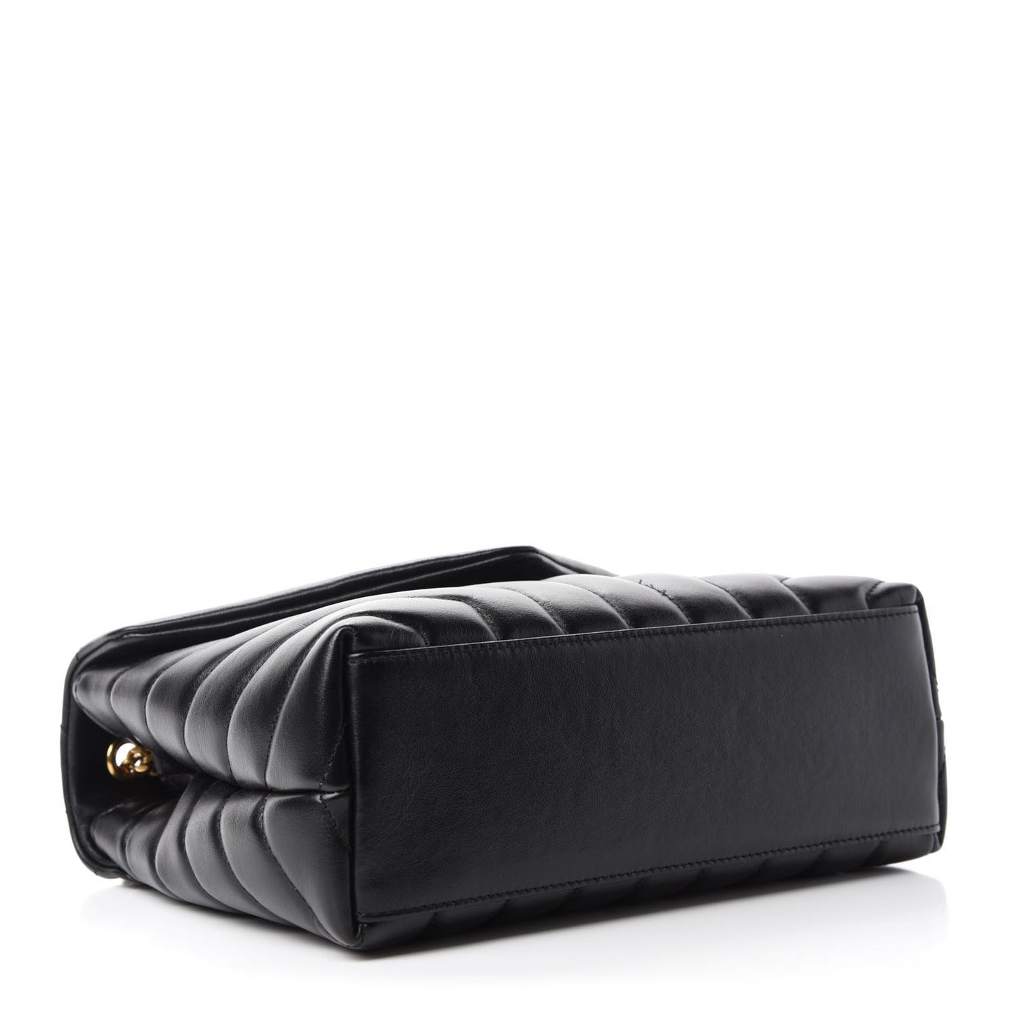 Calfskin Y Quilted Monogram Small Loulou Chain Satchel Black