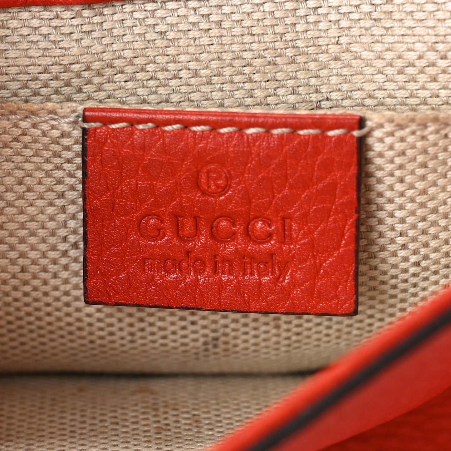 Pebbled Calfskin Small Soho Flap Crossbody Red