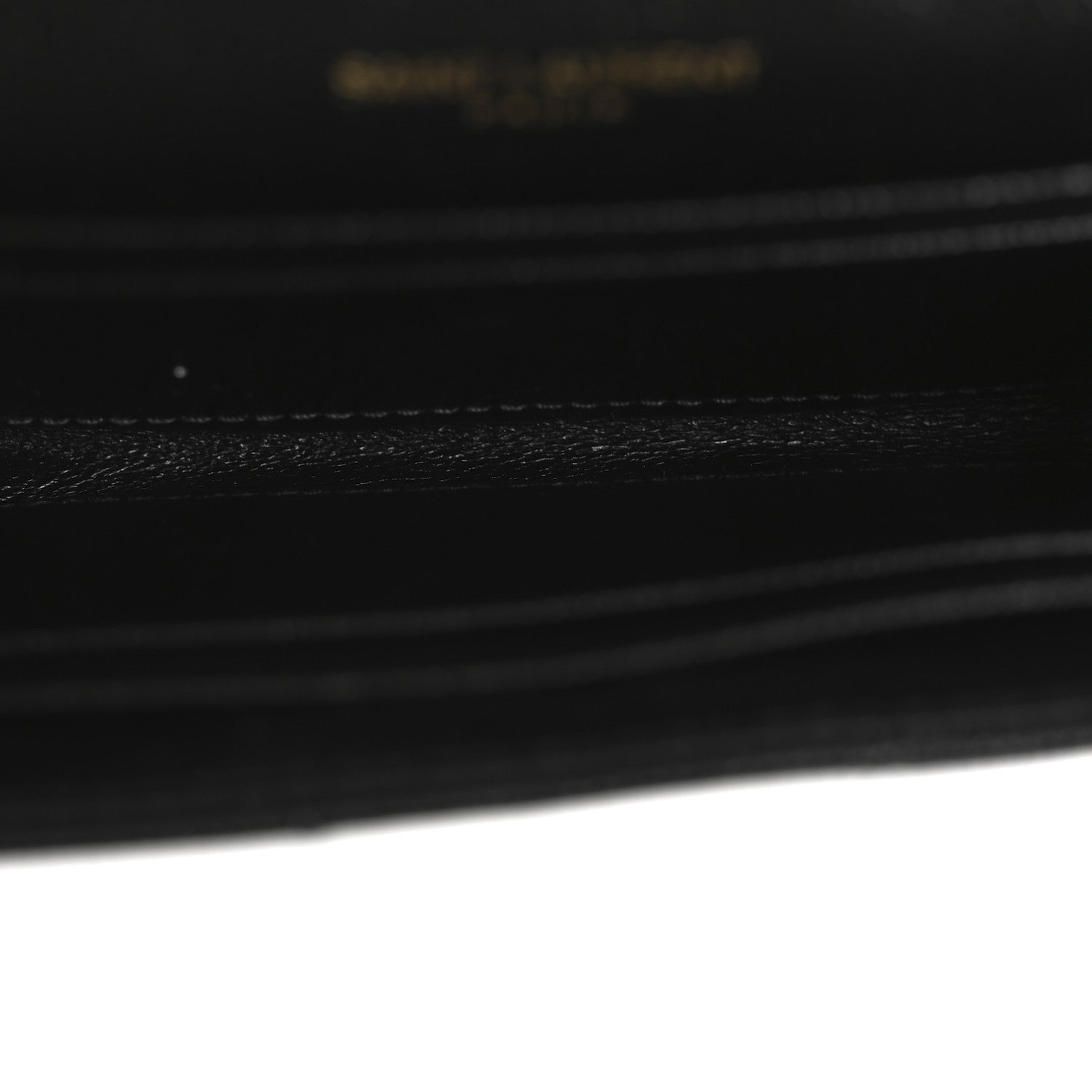 Saint Laurent Grain De Poudre Matelasse Chevron Small Monogram Envelope Wallet Black 5 of 10