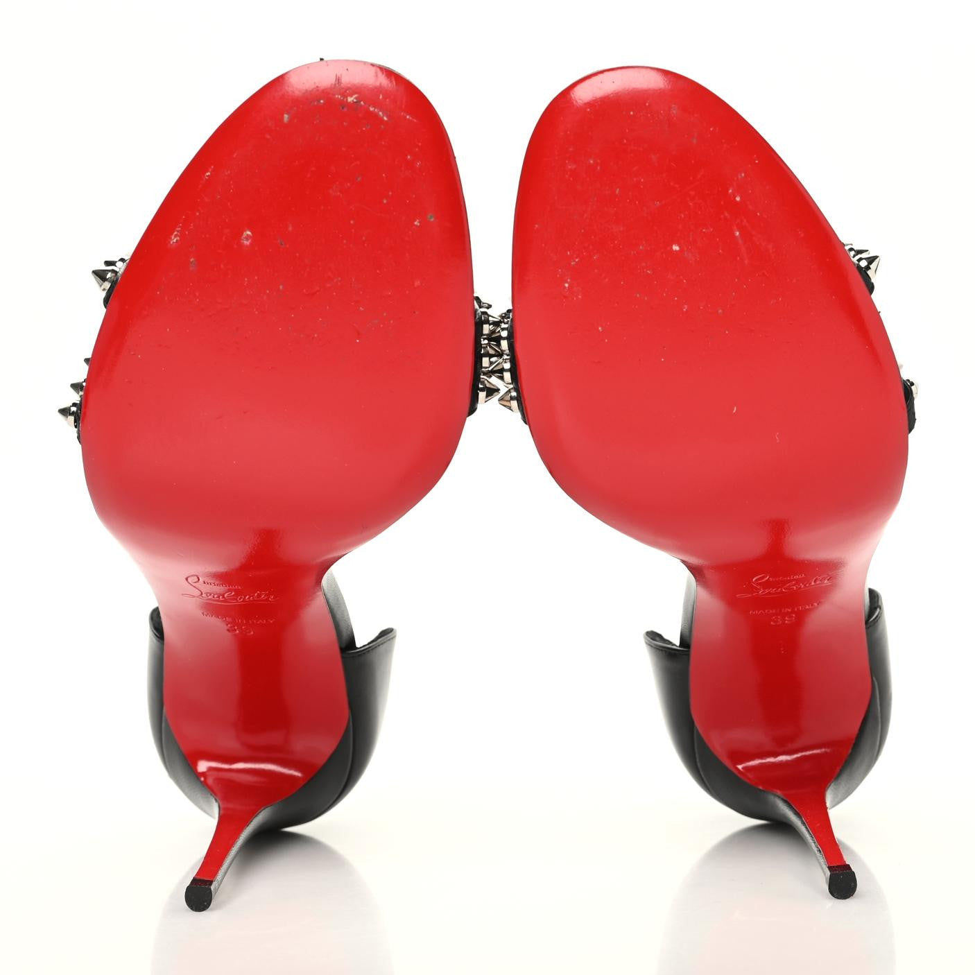 Christian Louboutin Kid So Spike 100 Sandals 39 Black 6 of 7