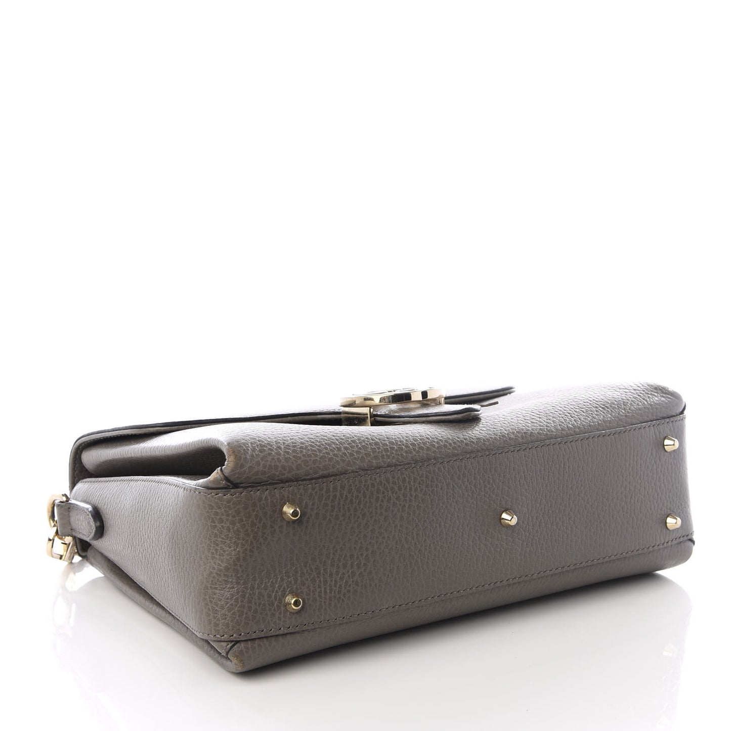 Dollar Calfskin Interlocking G Top Handle Shoulder Bag Loess