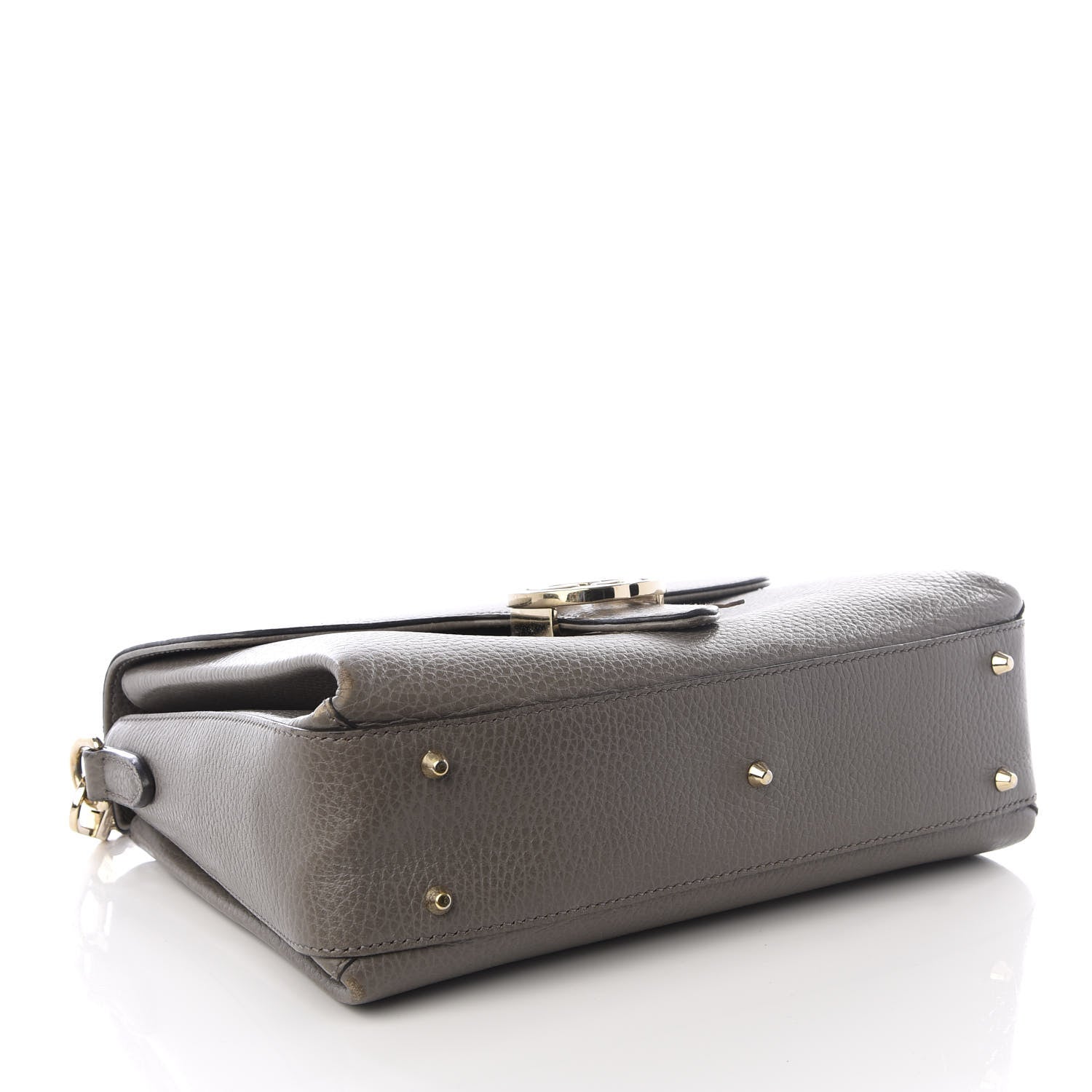Gucci Dollar Calfskin Interlocking G Top Handle Shoulder Bag Loess 3 of 8
