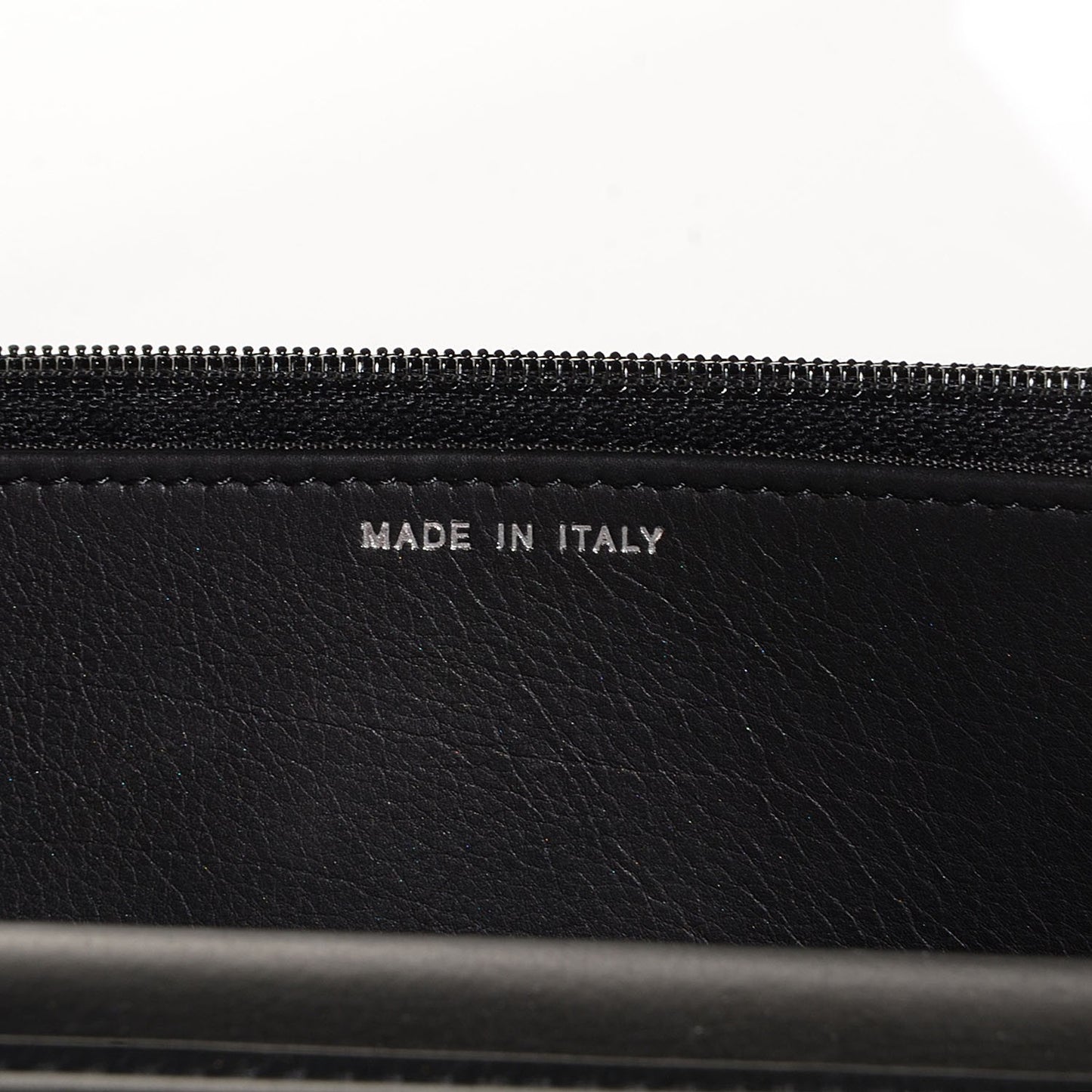 Metallic Calfskin Chevron Boy Wallet On Chain WOC Black