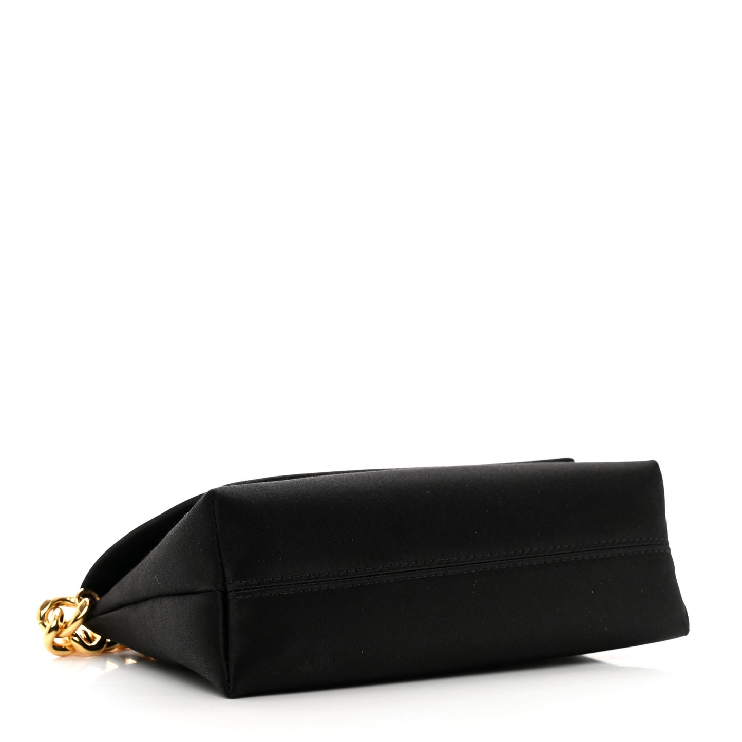 Satin Mini Label Chain Shoulder Bag Black