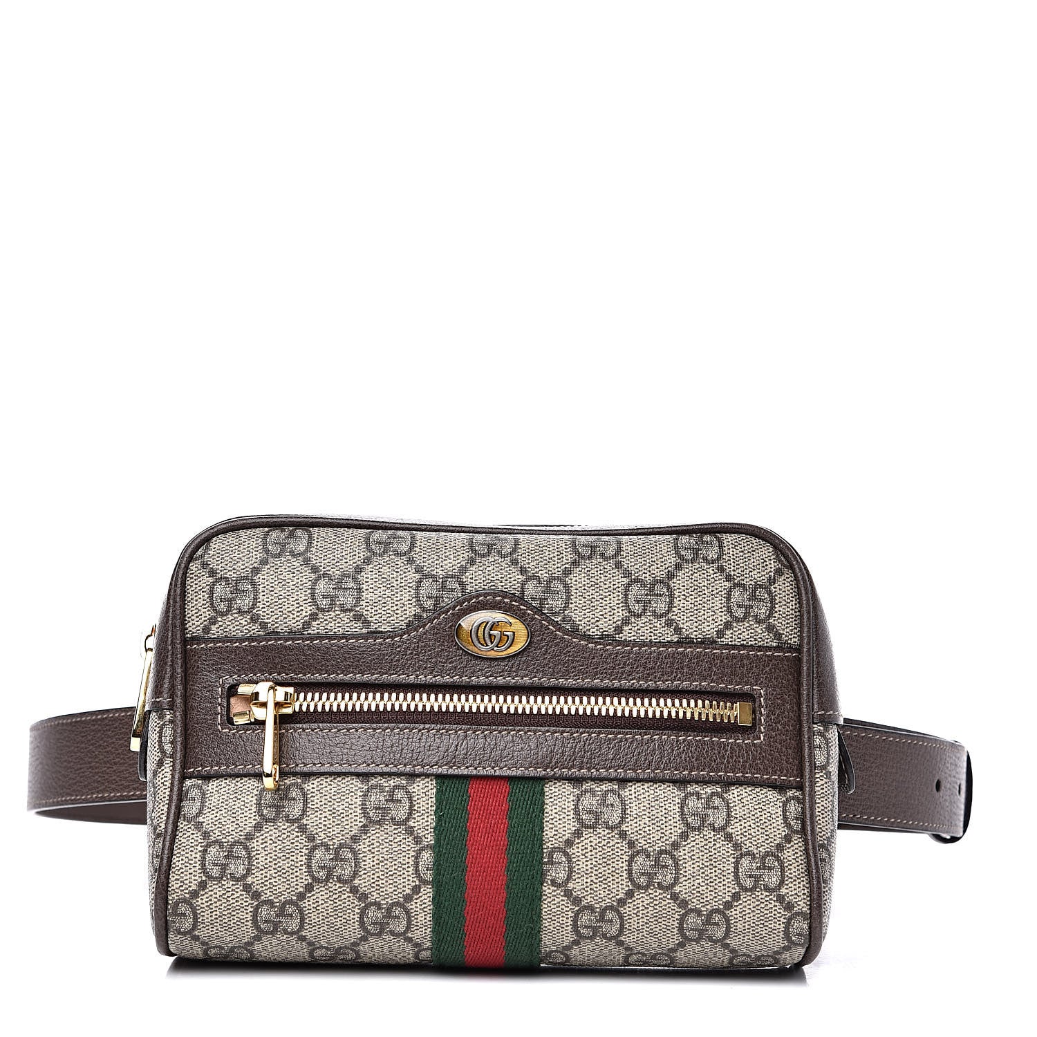 Gucci GG Supreme Monogram Web Small Ophidia Belt Bag 95 38 Dark Brown 1 of 11