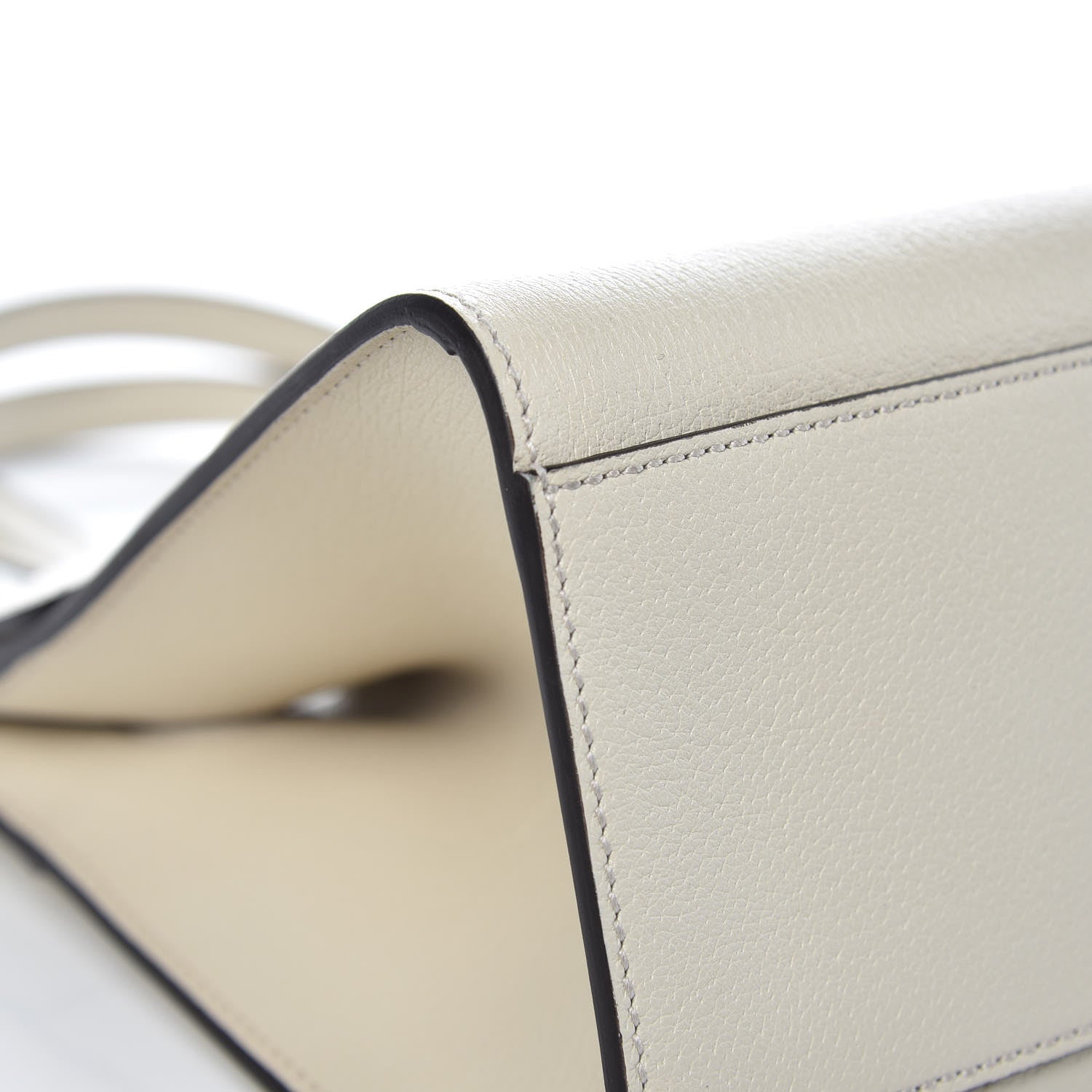 Gucci Grained Calfskin Web Stripe Butterfly Medium Totem Top Handle Bag White 11 of 18