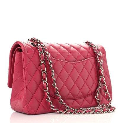 Chanel Lambskin Quilted Medium Double Flap Dark Pink 3 of 11