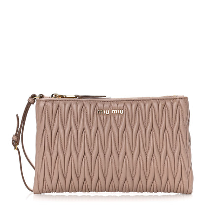 Miu Miu Nappa Matelasse Wristlet Cammeo 2 of 15