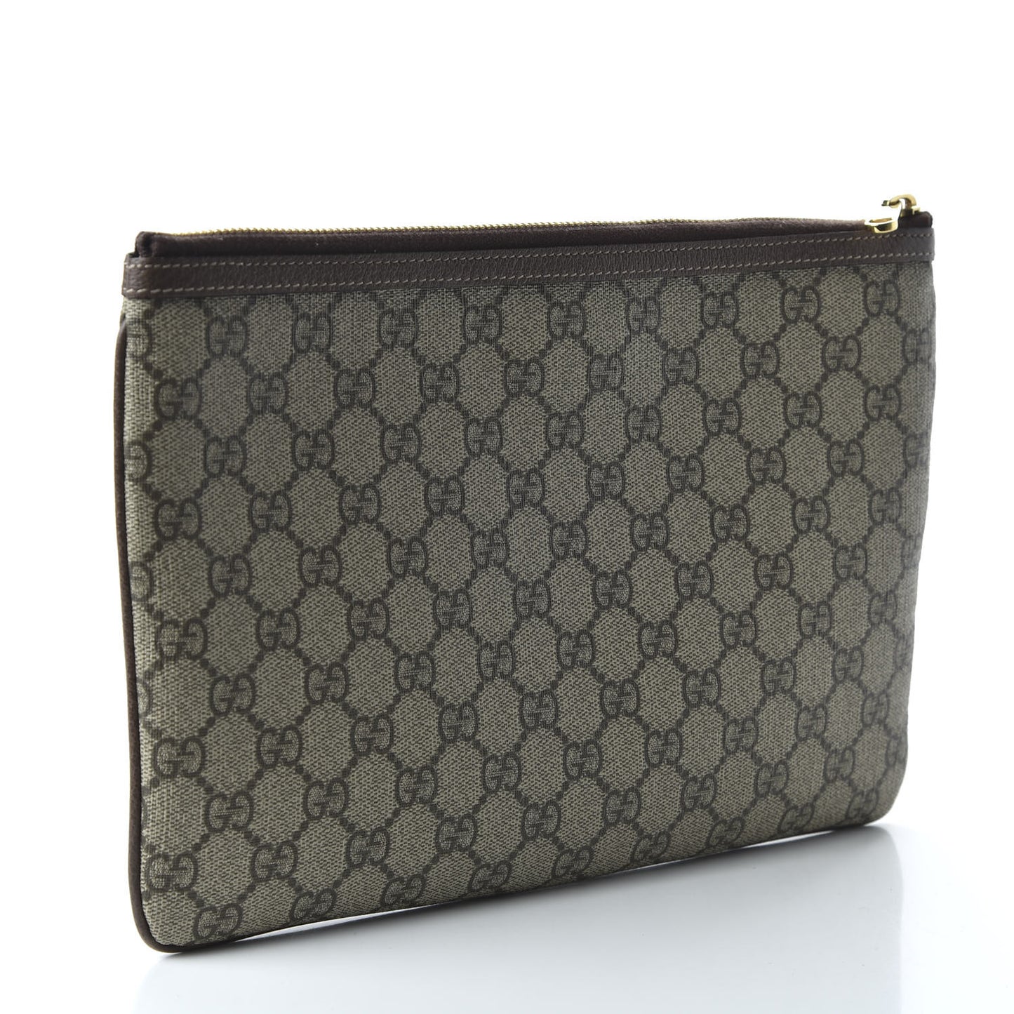 GG Supreme Monogram Large Ophidia Pouch Clutch Brown