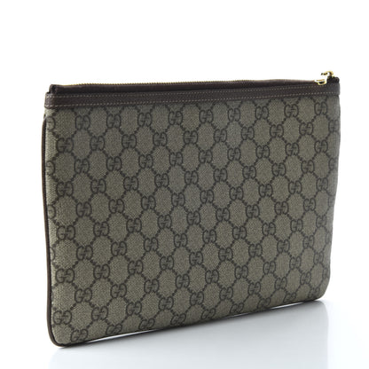 Gucci GG Supreme Monogram Large Ophidia Pouch Clutch Brown 3 of 11