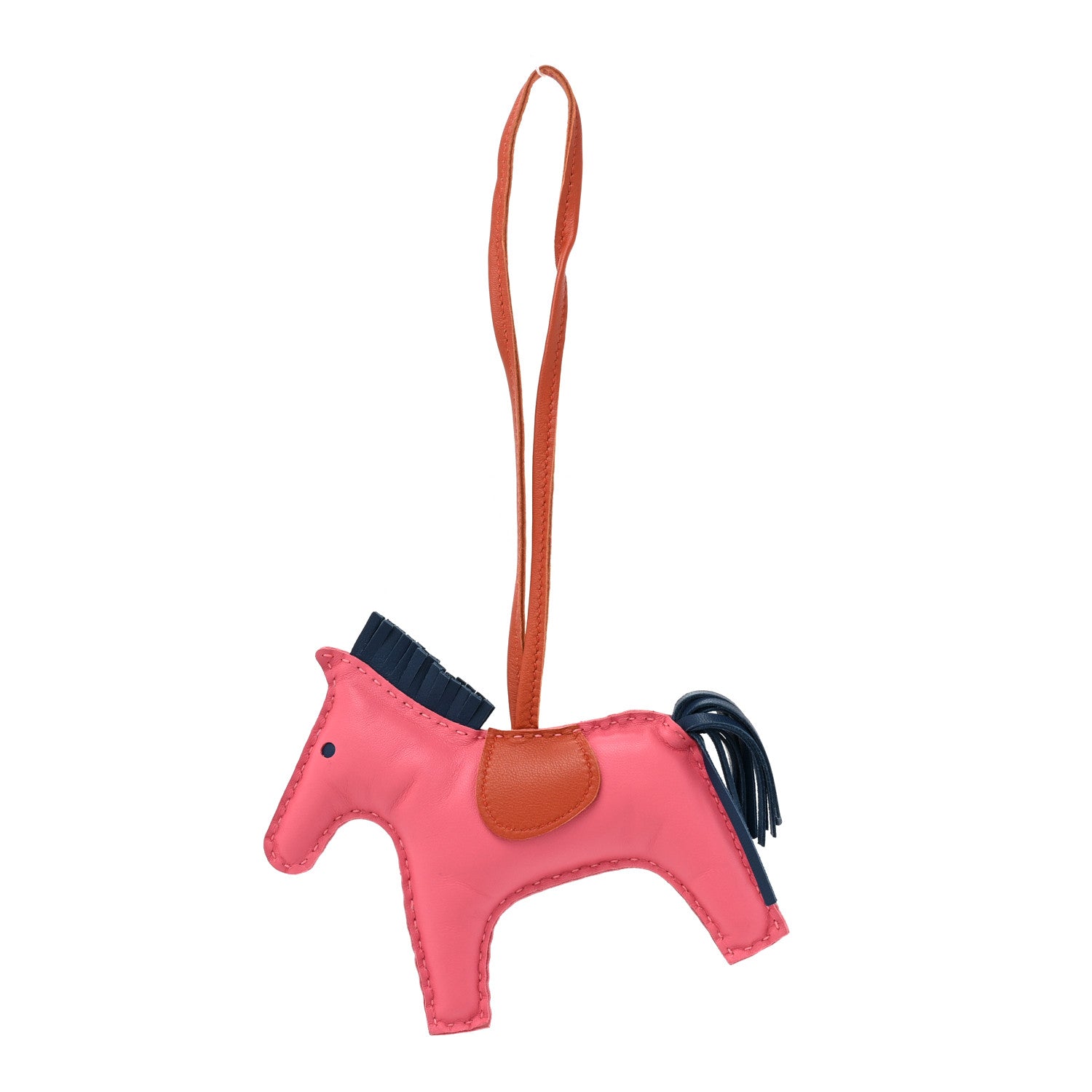 Hermes Milo Lambskin Grigri Rodeo Bag Charm PM Rose Azalee Cornaline Bleu De Malte 1 of 3