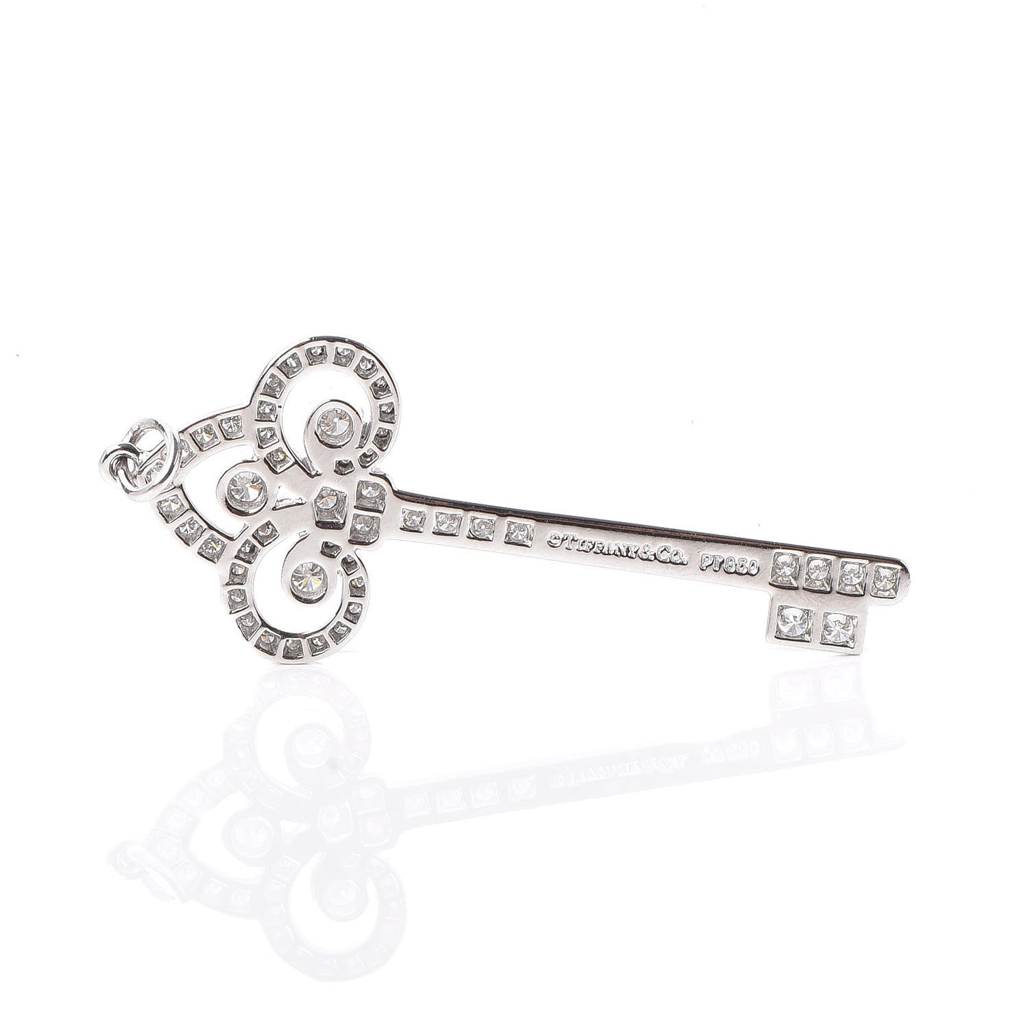Platinum Diamond .41ct Fleur De Lis Key Pendant