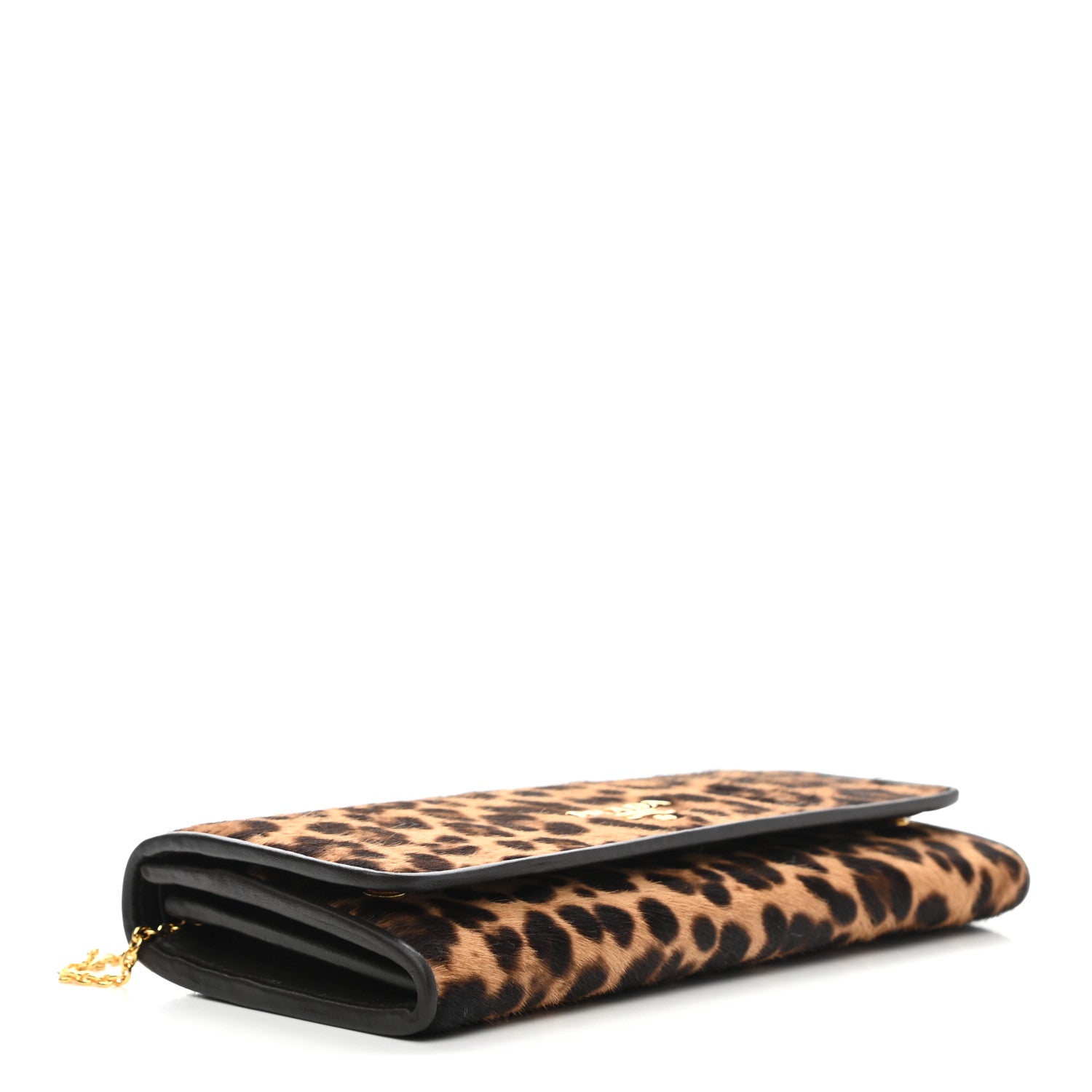 Prada Calf Hair Leopard Continental Flap Wallet Miele Moro 5 of 7