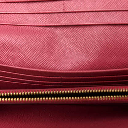 Prada Saffiano Metal Continental Flap Wallet Peonia 5 of 10
